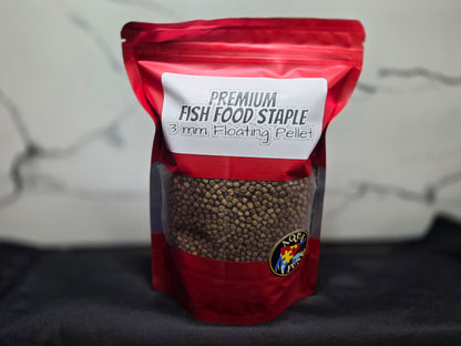 PREMIUM FISH FOOD STAPLE-3mm Floating Pellet [1LB]
