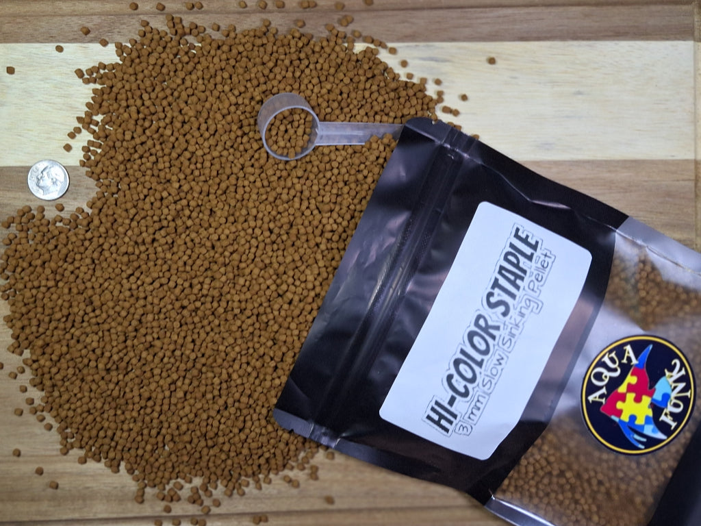 HI-COLOR STAPLE-3 mm Slow Sinking Pellet [1LB]